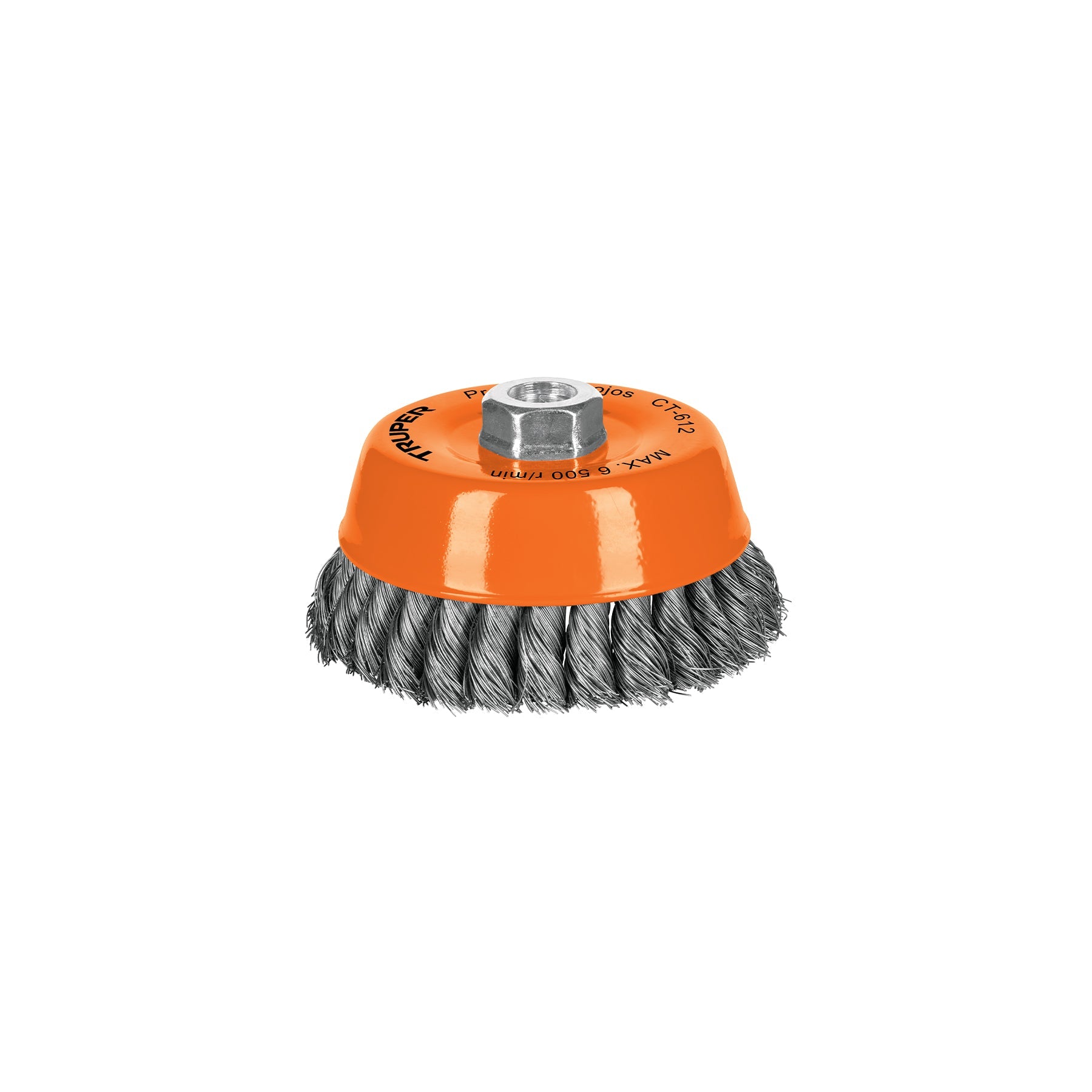 Carda copa 5' alambre trenzado fino, eje 5/8'-11, Truper