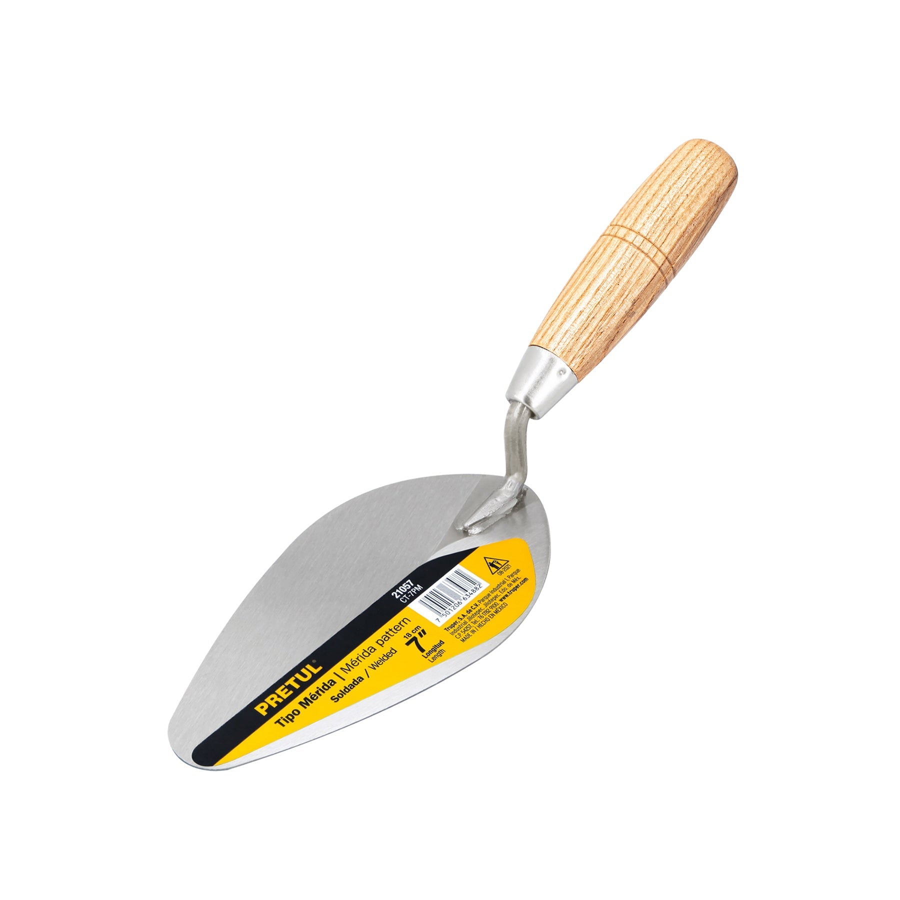 Cuchara para albañil 7' tipo Merida, PRETUL