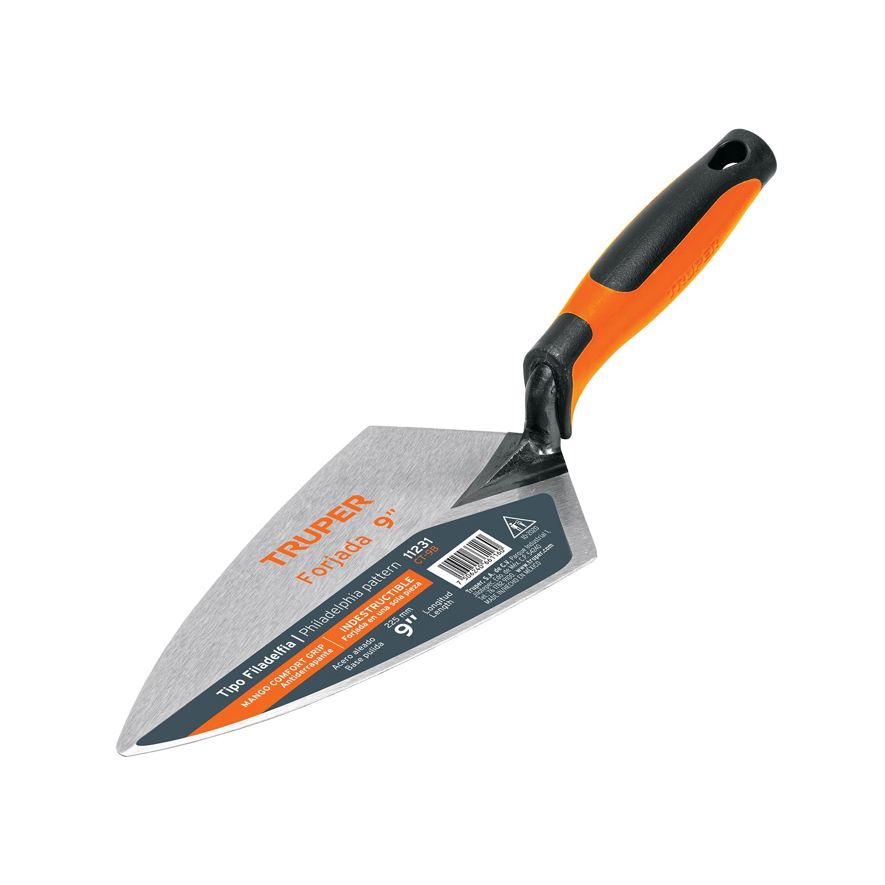Cuchara para albañil 9' forjada tipo Filadelfia, mgo Comfort