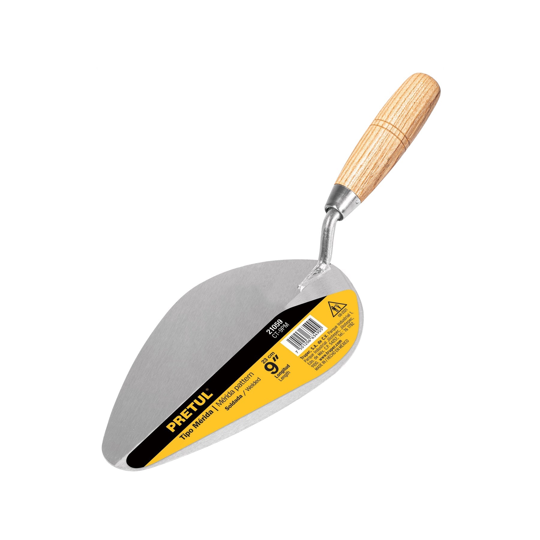 Cuchara para albañil 9' tipo Merida, PRETUL