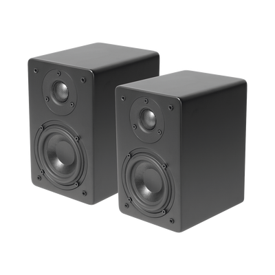 TRUAUDIO - PAR de Altavoces de Estantería | Woofer  de 4'' | Tweeter de 1 | Acabado negro mate | 40 watts | 8ohms
