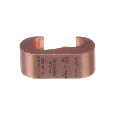 PANDUIT - Conector de compresión a tierra de cobre Panduit CTAPR2/0-2-L, 1Pz