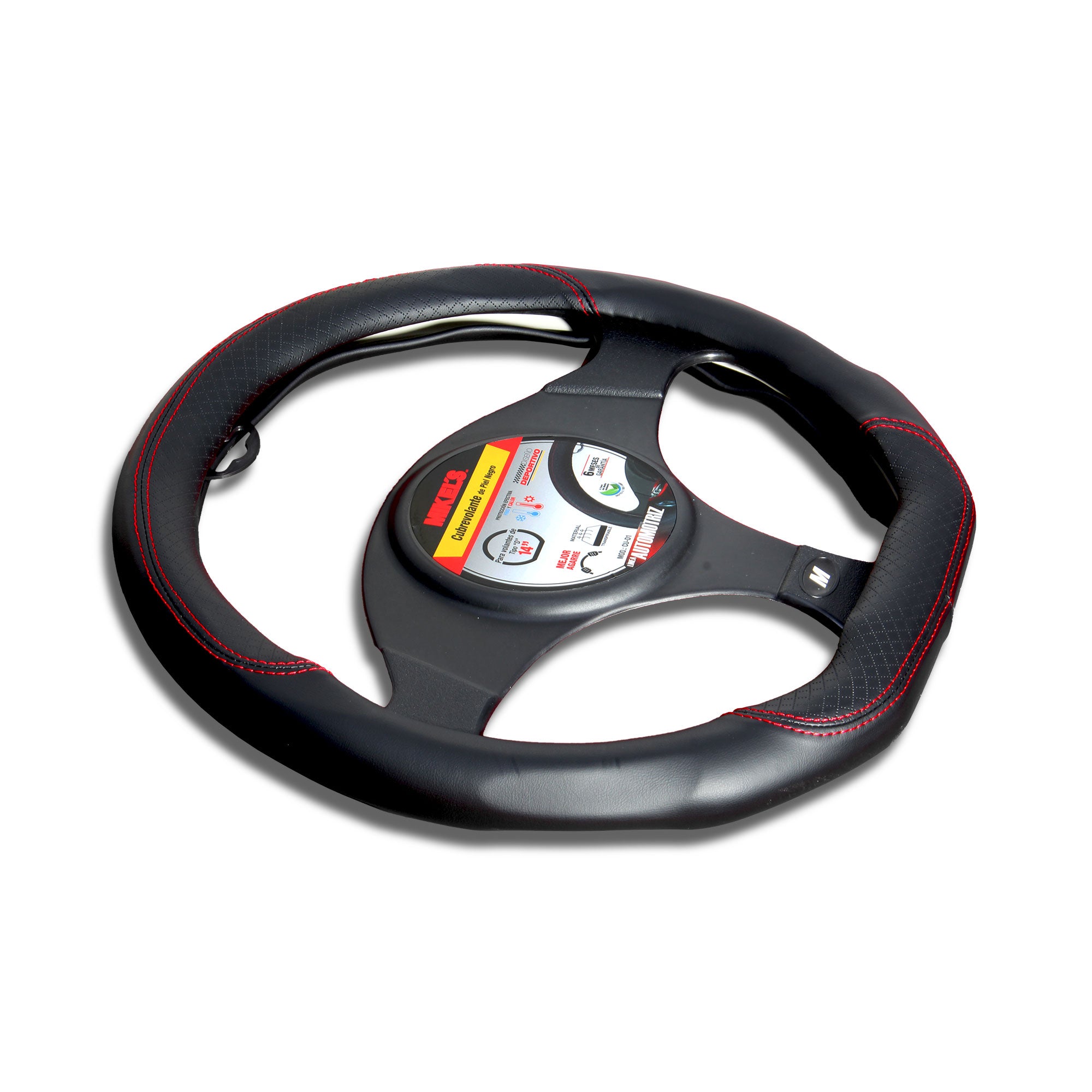 Cubrevolante de piel, color negro, Forma "D"