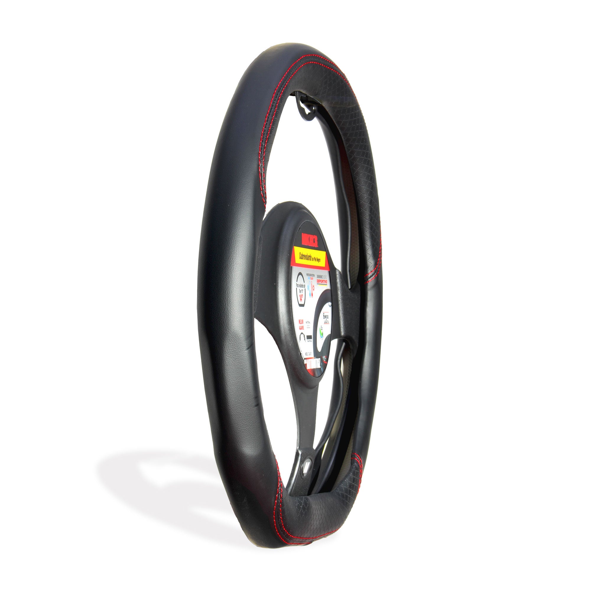 Cubrevolante de piel, color negro, Forma "D"
