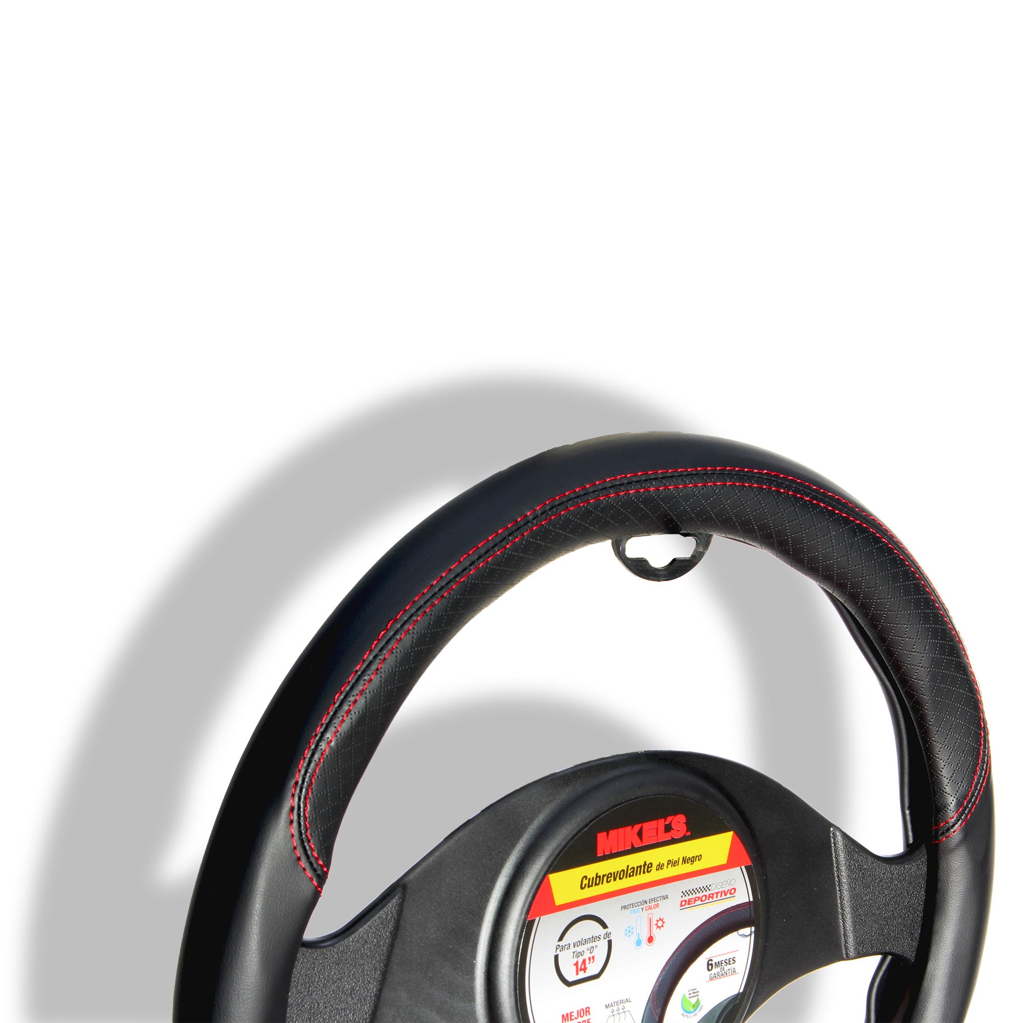 Cubrevolante de piel, color negro, Forma "D"