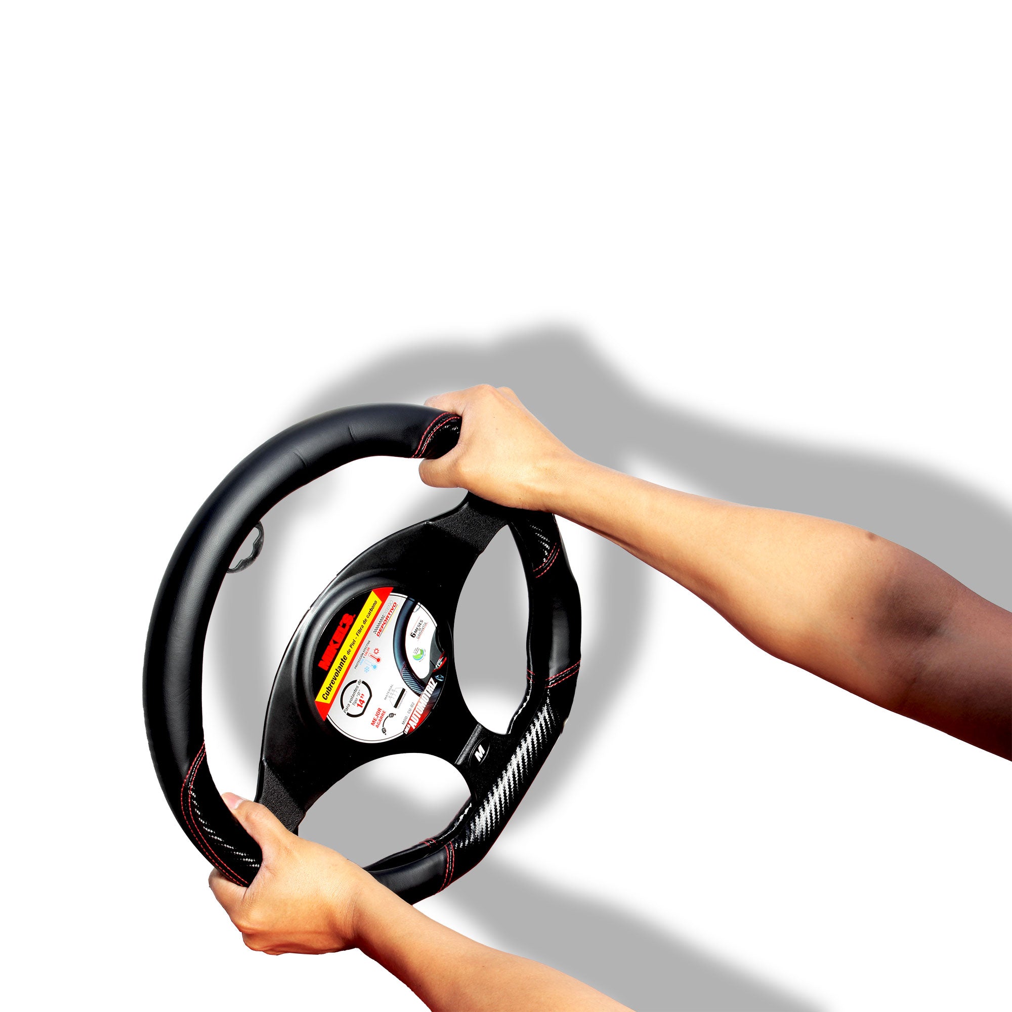 Cubrevolante de piel, fibra de carbono forma "D"