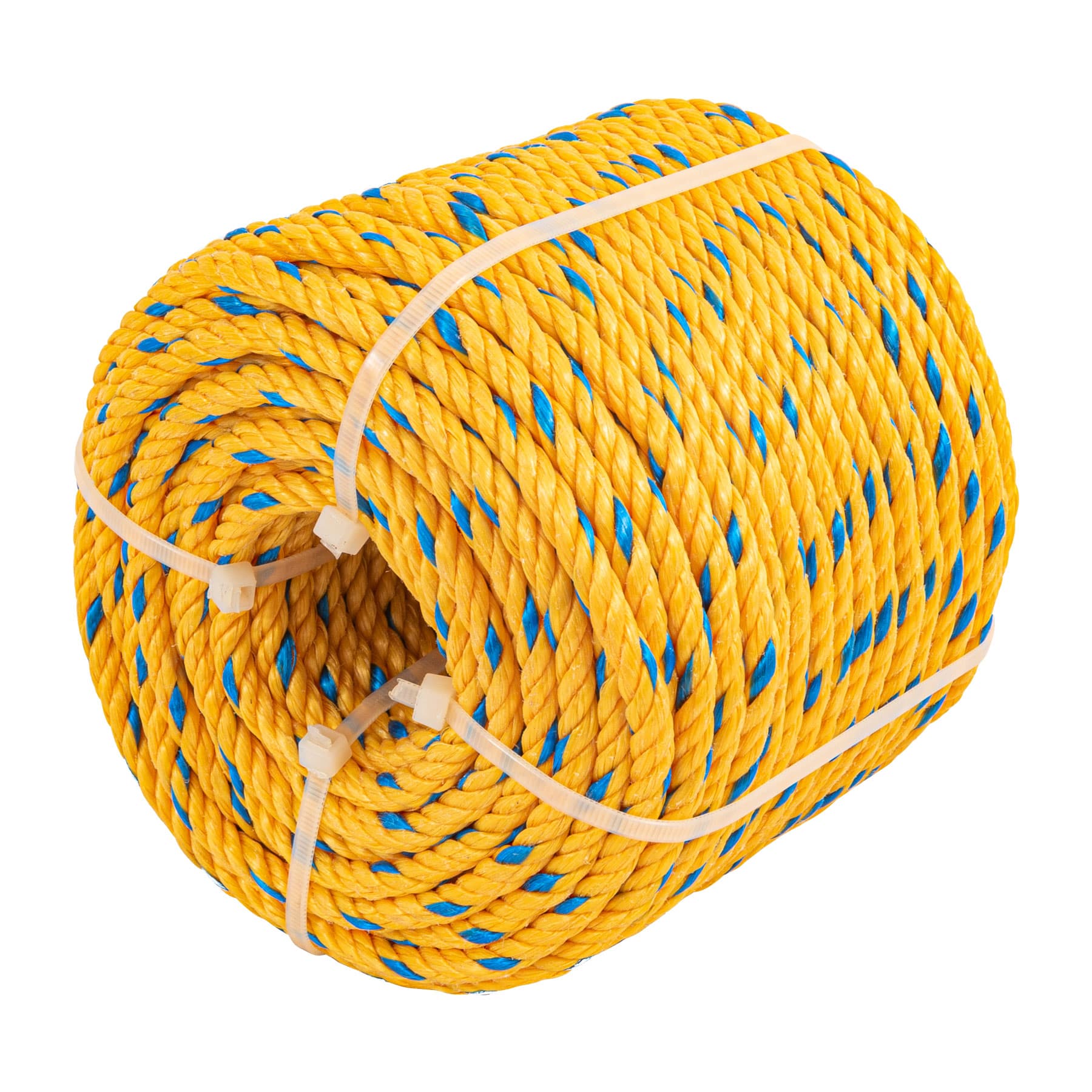 Metro de cuerda amarilla de polipropileno 6 mm, rollo 46m