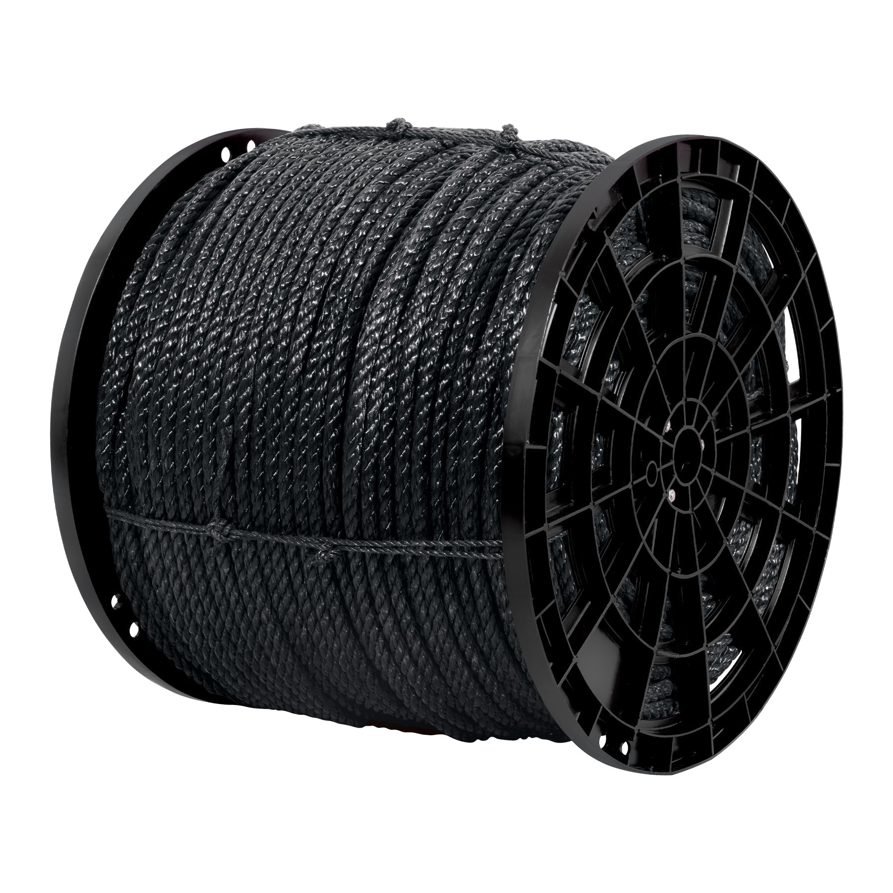 Kilo de cuerda negra de polipropileno 13 mm, carrete 30kg