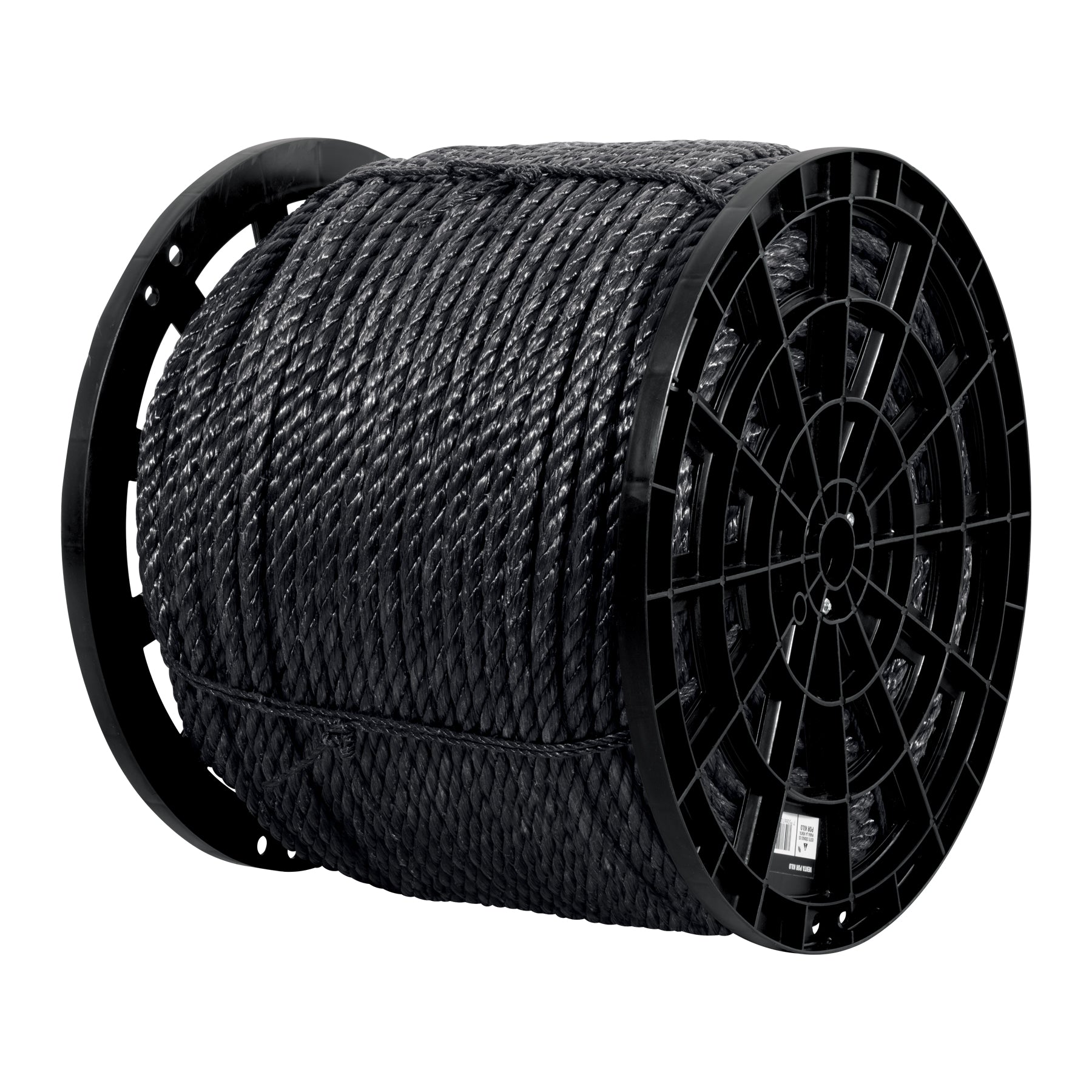 Kilo de cuerda negra de polipropileno 16 mm, carrete 30kg