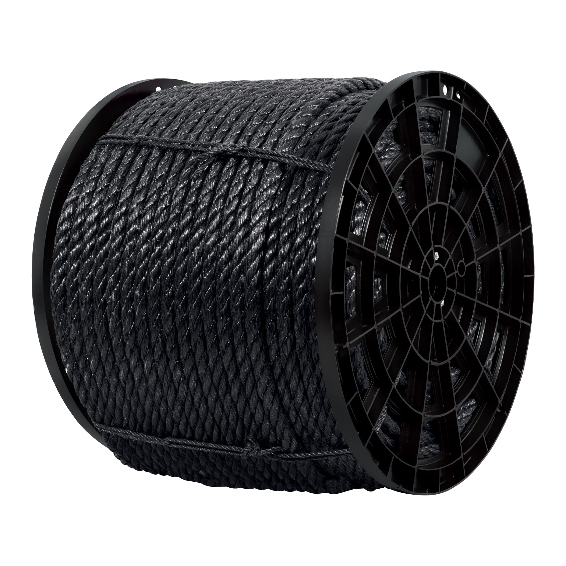 Kilo de cuerda negra de polipropileno 19 mm, carrete 30kg