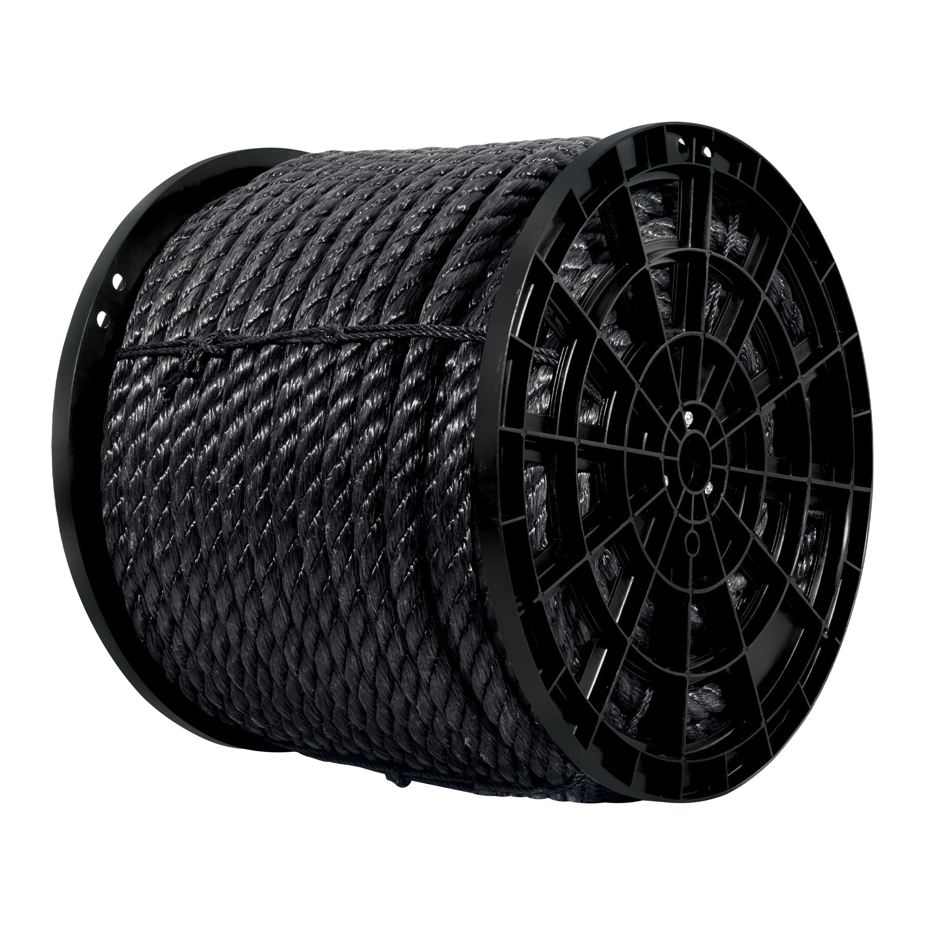 Kilo de cuerda negra de polipropileno 25 mm, carrete 30kg