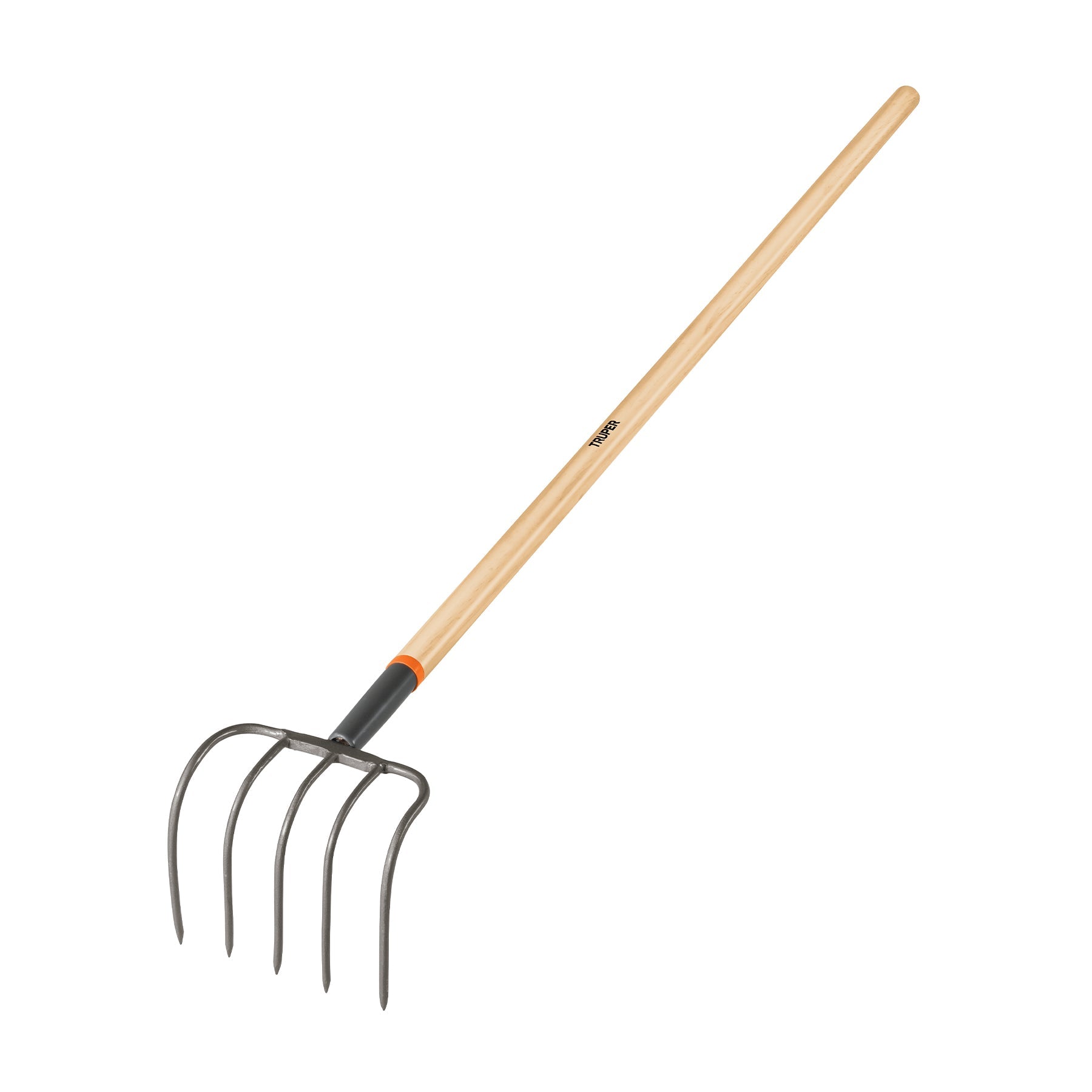 Cultivador forjado, 5 dientes, mango de madera 60', TRUPER
