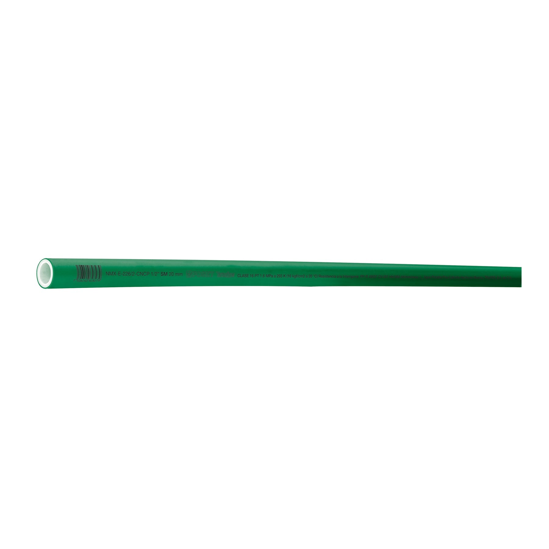 Tubo de 20mm (1/2') PPR hidraulico, 4m, 0.5kg, FOSET