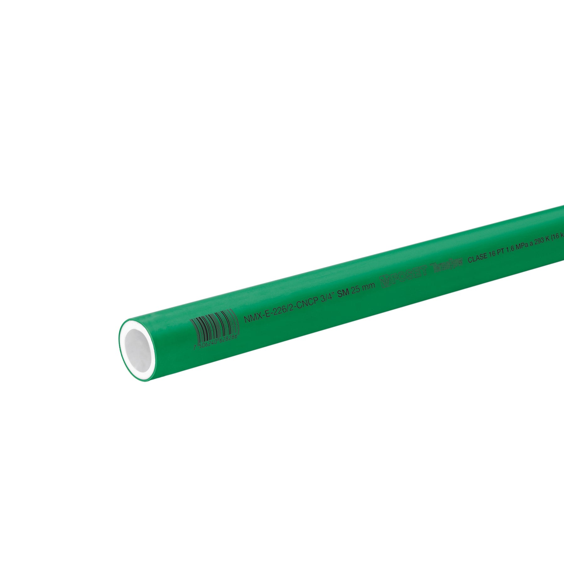 Tubo de 25mm (3/4') PPR hidraulico, 4m, 0.9kg, FOSET