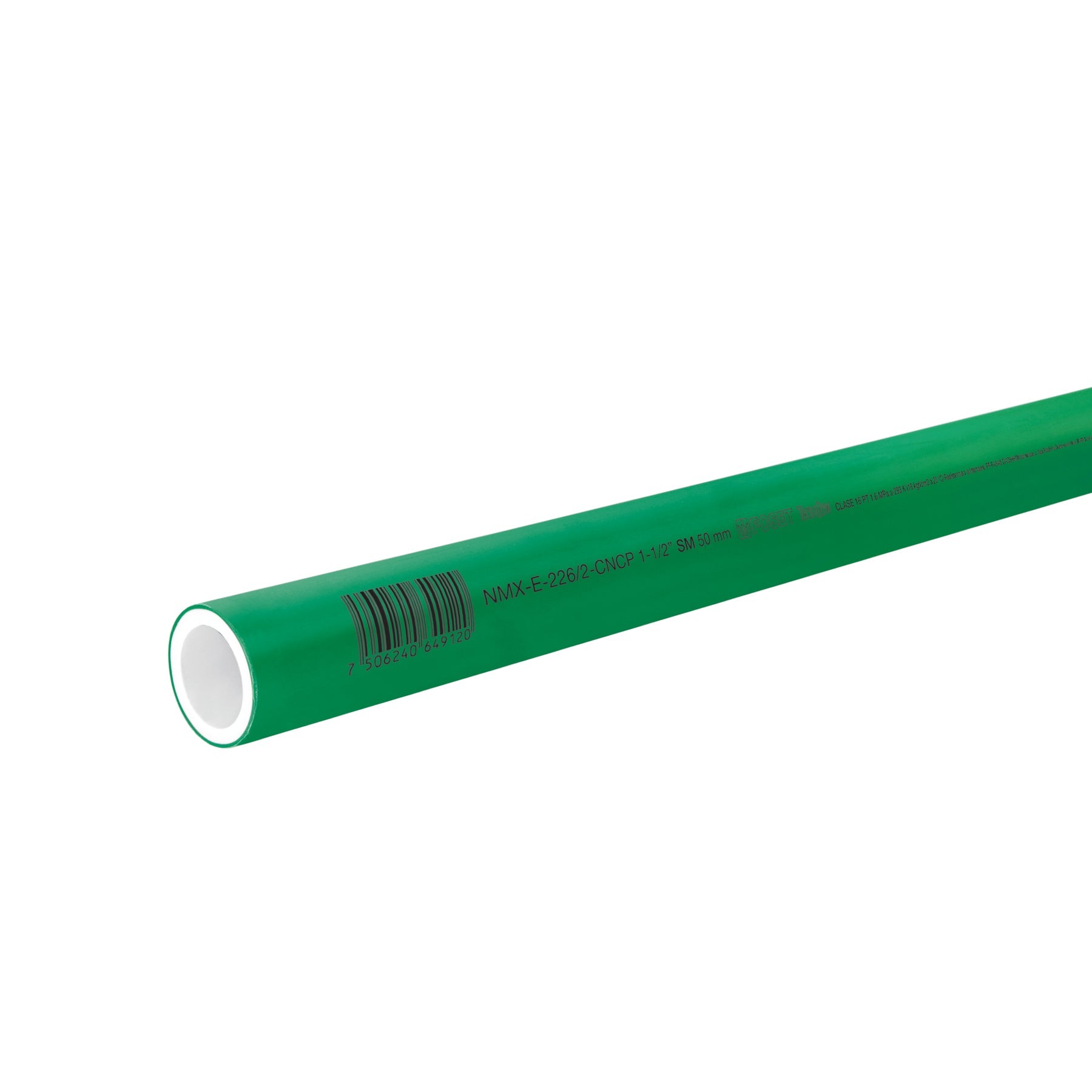 Tubo de 50mm (1-1/2') PPR hidraulico, 4m, 3.4kg, FOSET