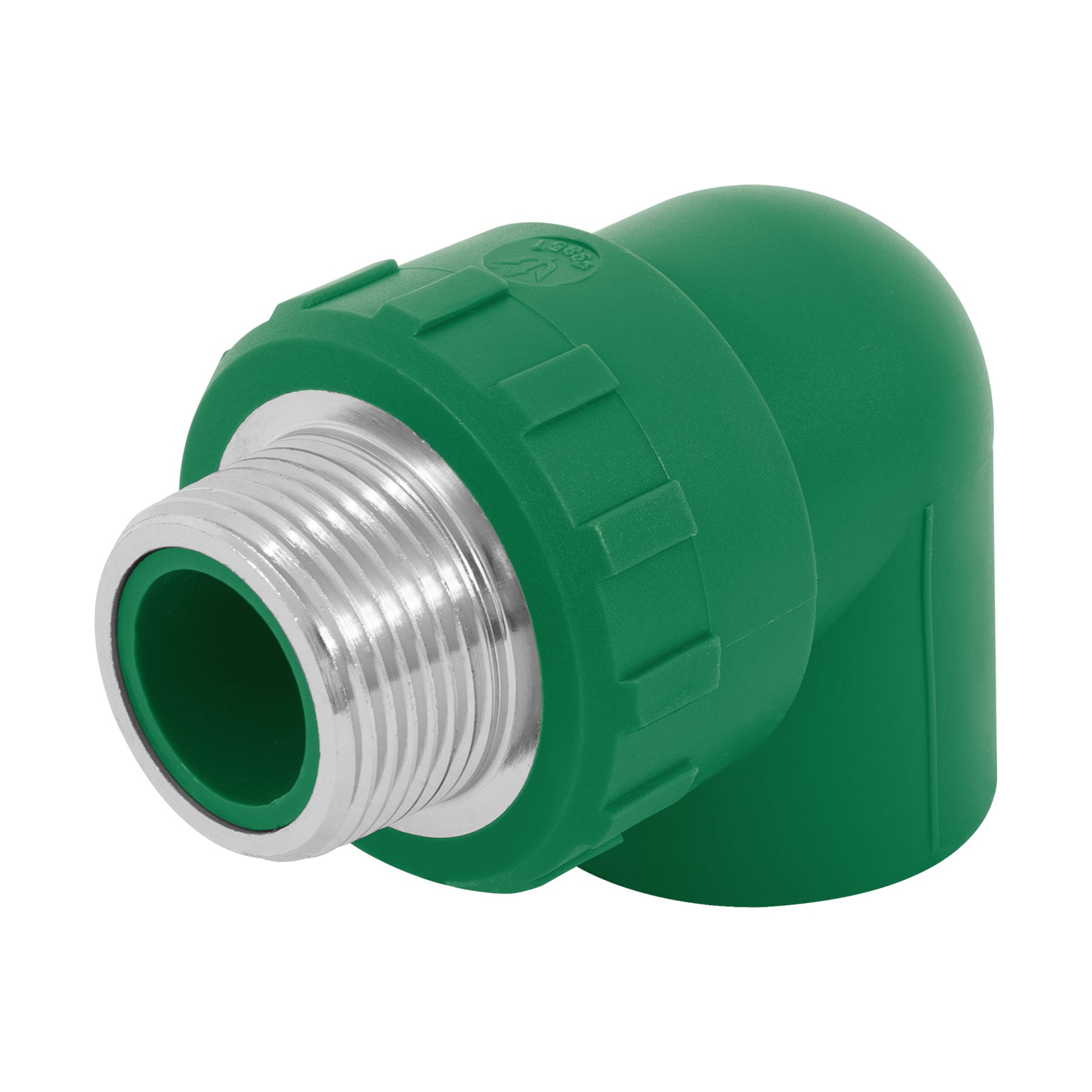 Codo 90° PPR,  1", rosca macho con inserto metálico, Foset