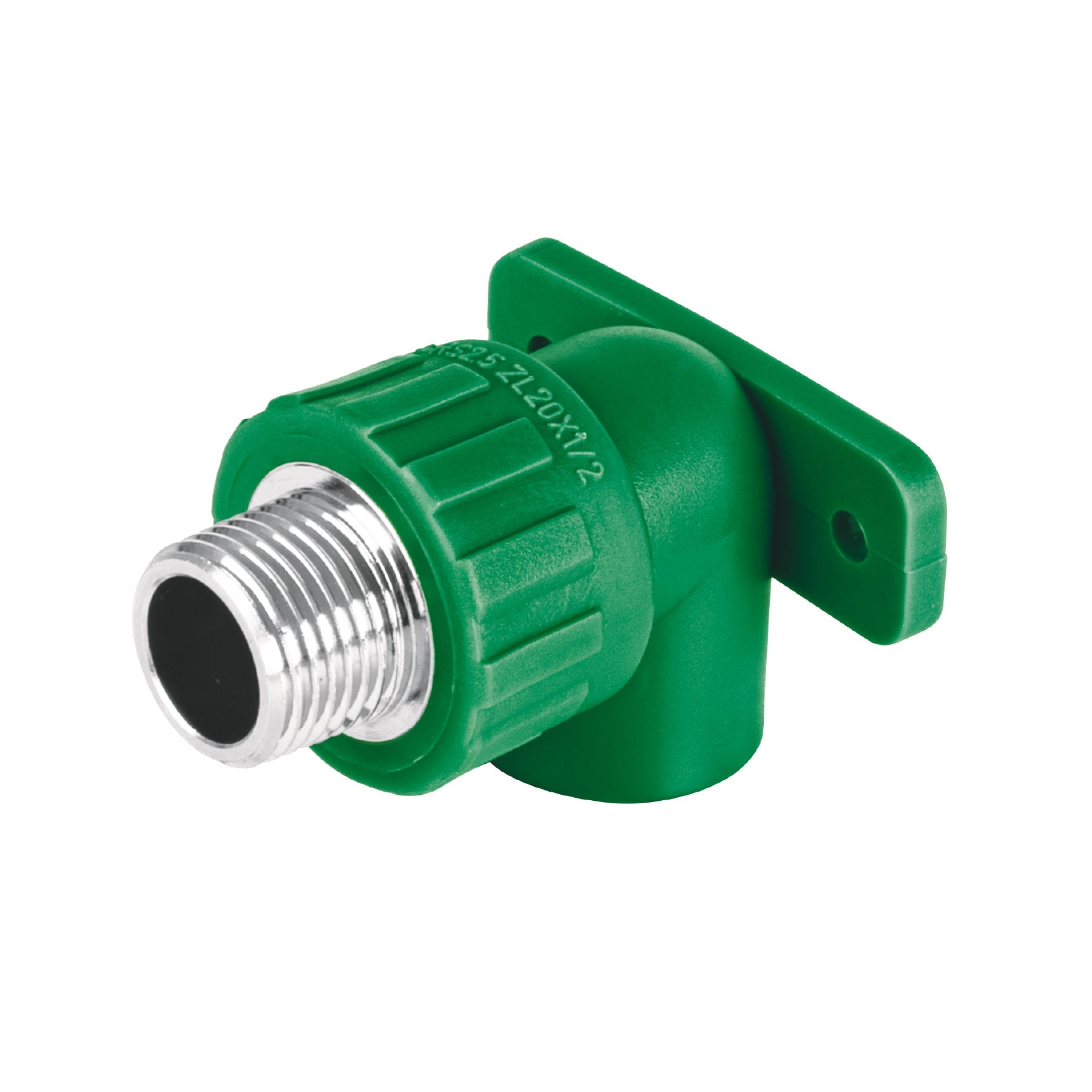 Codo oreja 90 PPR, 1/2', macho con inserto metalico, Foset