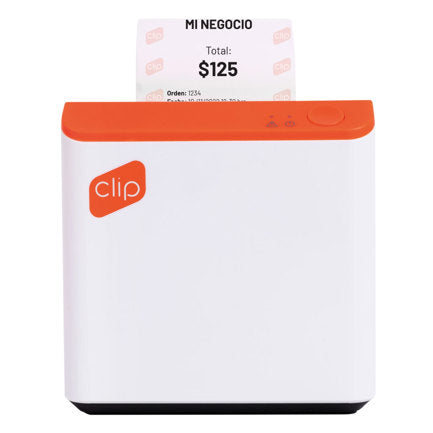 CLIP - Impresora Térmica Clip con Conexión Bluetooth Portátil Compatible con POS Blanco-Naranja