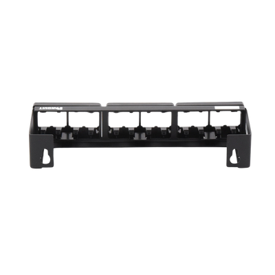 PANDUIT - Panel de Parcheo Modular (Sin Conectores), de 12 Puertos Mini-Com, Instalación en Pared con Montaje Incluido, Color Negro