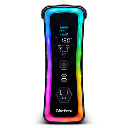 CYBERPOWER - UPS CyberPower GX150C2 1500VA 1000W 120V PFC Activo RGB Panel LCD USB-Cx2