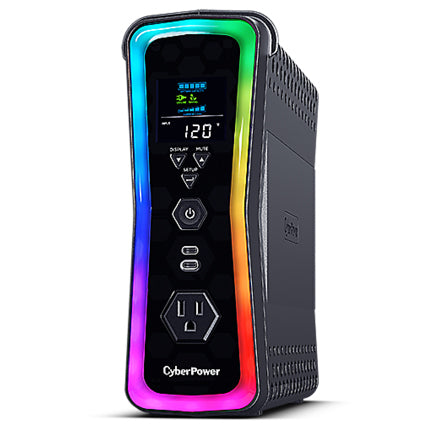 CYBERPOWER - UPS CyberPower GX150C2 1500VA 1000W 120V PFC Activo RGB Panel LCD USB-Cx2
