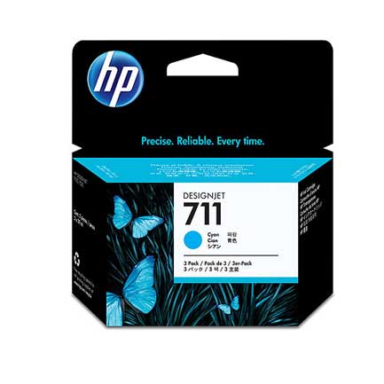 HEWLETT PACKARD - Tinta HP LF 711 Cyan 3Pack DesignJet