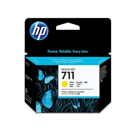 HEWLETT PACKARD - Tinta HP LF 711 Amarillo 3Pack DesignJet