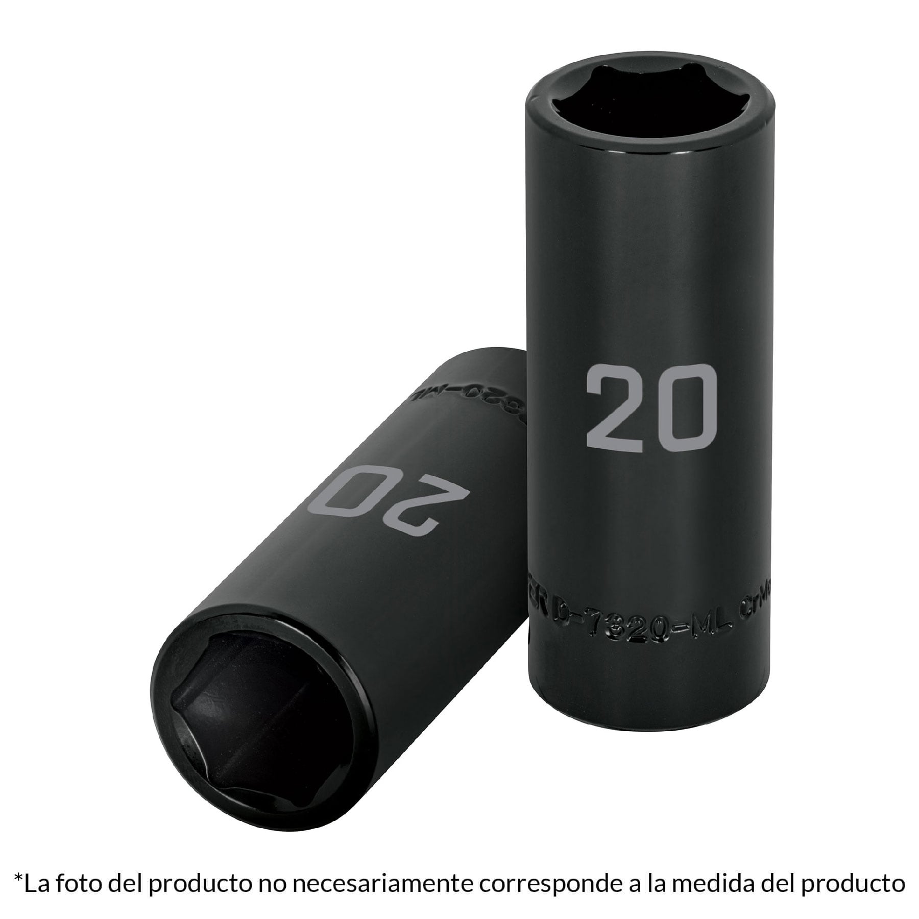 Dado largo impacto de 24 mm, 6 puntas, cuadro 1/2', Truper