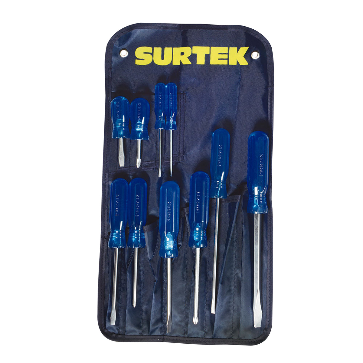 Surtek - Juego de 10 destornilladores azules combinado