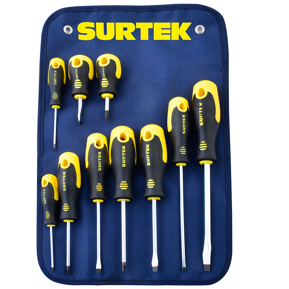 Surtek - Surtek Juego 10 destornilladores bimaterial est. combinado