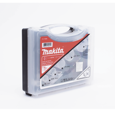 MAKITA - Kit de broca sierras (3/4 - 2 1/4 in) incluye 6 piezas de broca sierras, 2 adaptadores y resorte de expulsión.