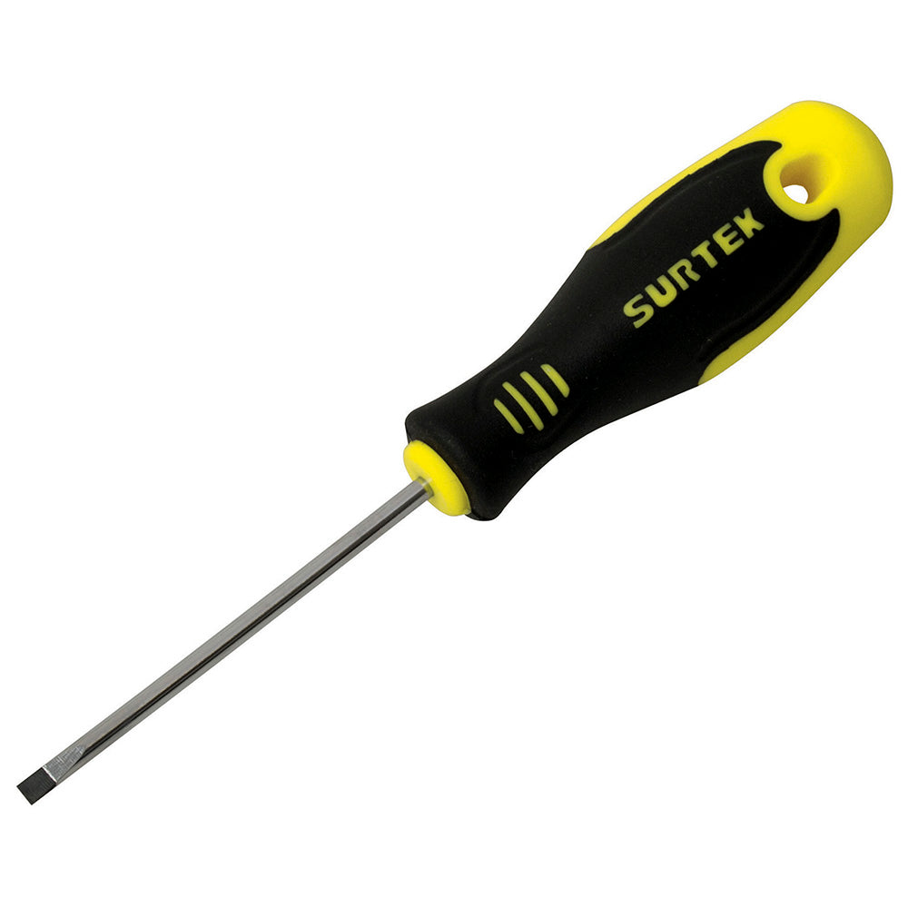 Surtek - Destornillador con mango bimaterial, punta cabinet 1/8" x 2-1/2"