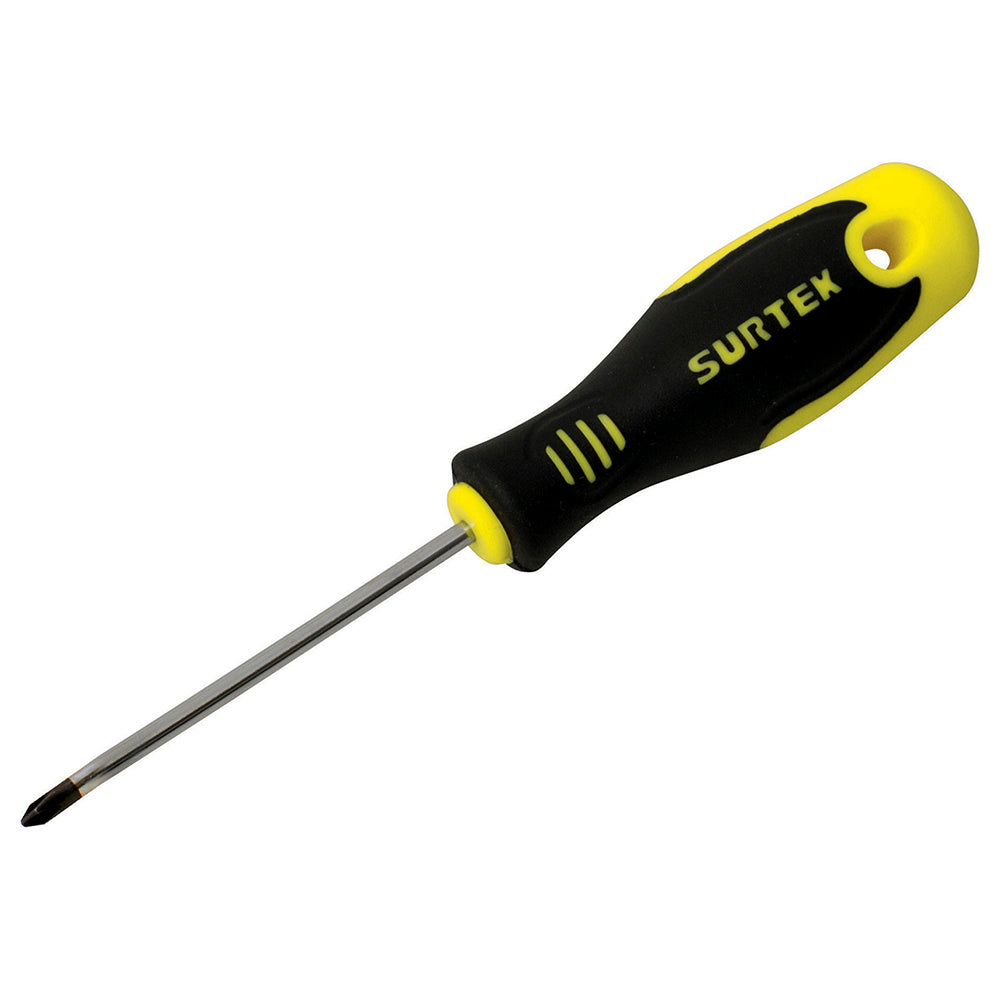 Surtek - Destornillador con mango bimaterial, punta Phillips No. 0 x 2-1/2"