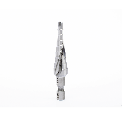 MAKITA - Broca escalonada espiral de hss 4-12 mm, zanco de 1/4" hexagonal, blister con una pieza.