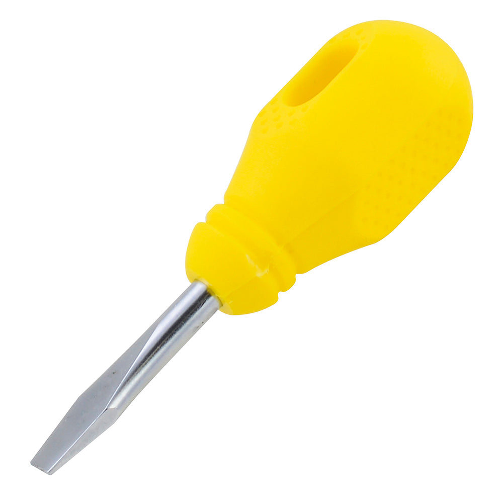 Surtek - Destornillador con mango amarillo, punta plana tipo trompo 1/4x1-1/2 in