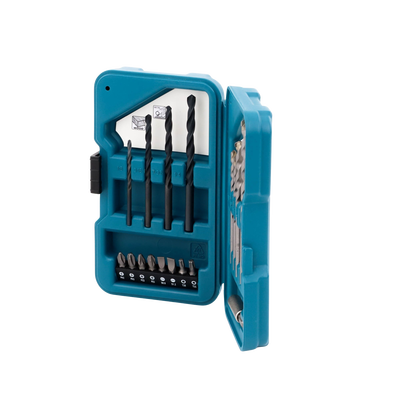 MAKITA - Juego de accesorios multipropósito 17 piezas para metal, concreto, madera y puntas para atornillar.