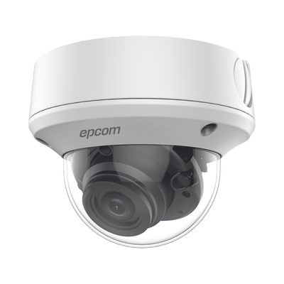 EPCOM PROFESSIONAL - Cámara Domo TURBOHD / 5 MP / Lente 2.7 - 13.5 mm / EXIR 40 m (131.2 ft) / 4 en 1 / IP67 / IK10