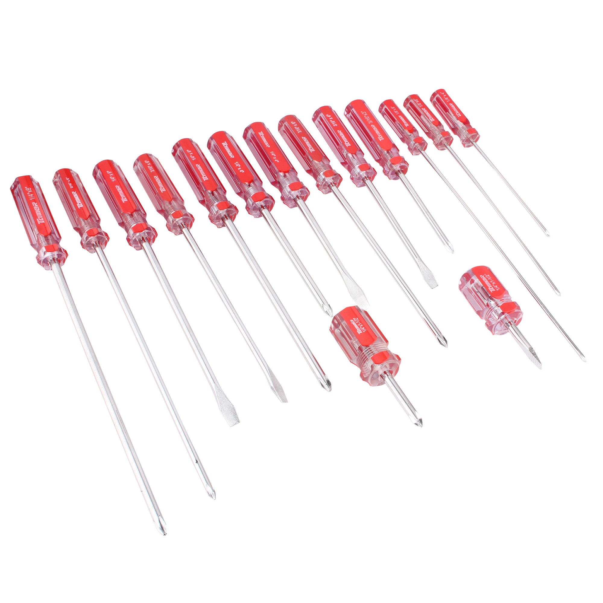Desarmador cruz 1/4"x 4", barra acero cromado, mango PVC