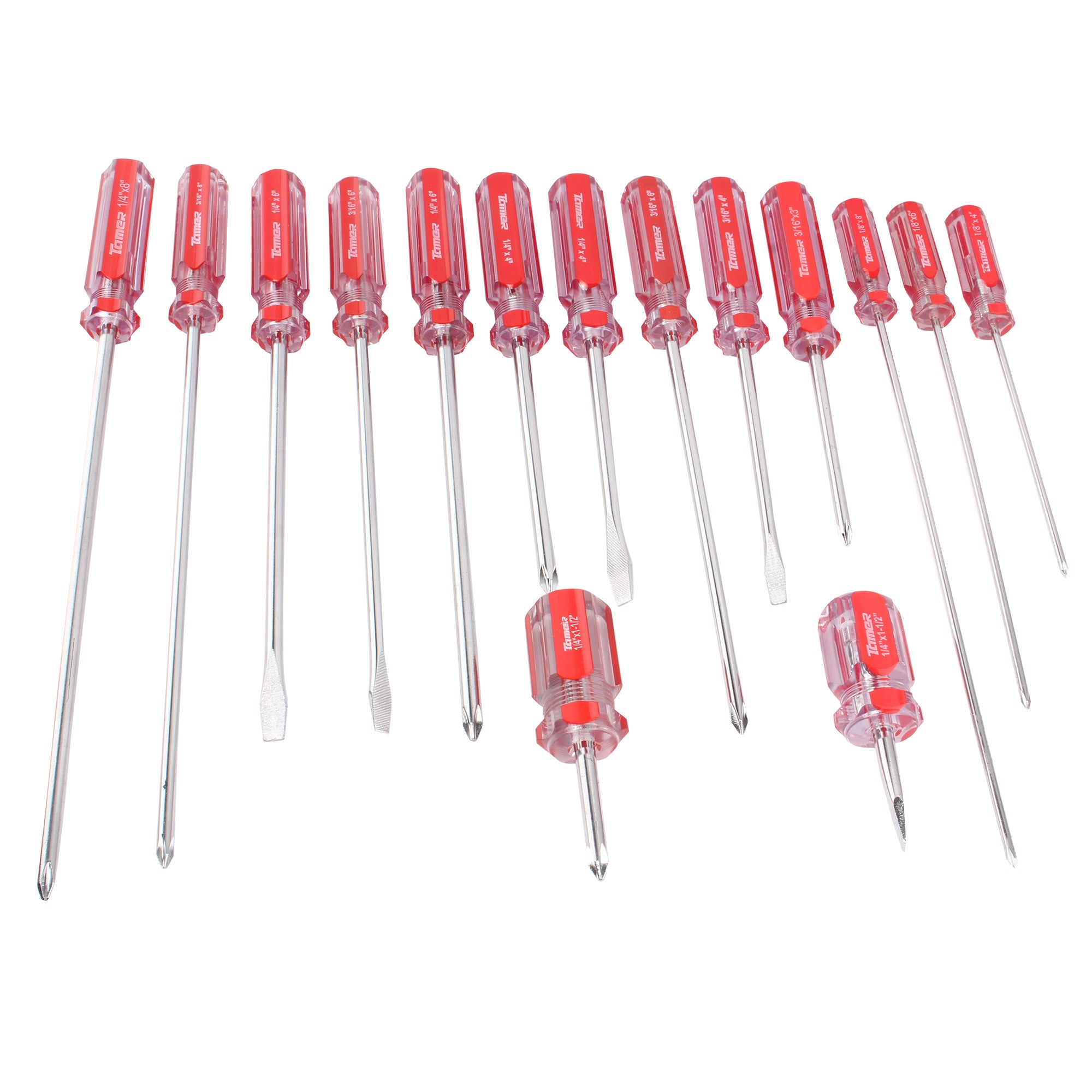 Desarmador cruz 1/4"x 4", barra acero cromado, mango PVC