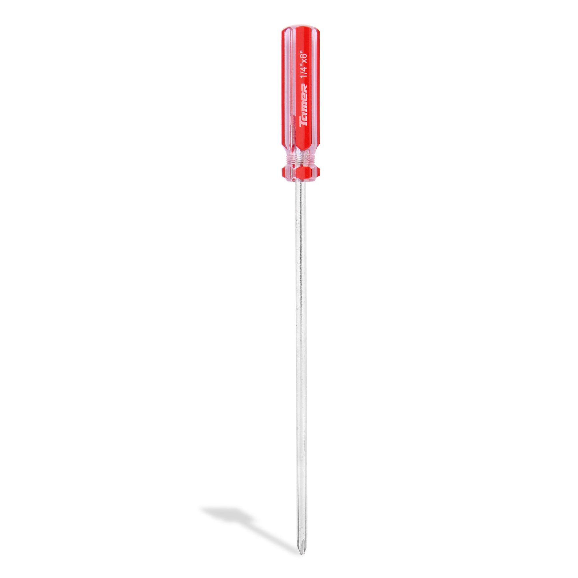 Desarmador cruz 1/4" x 8", barra acero cromado, mango PVC