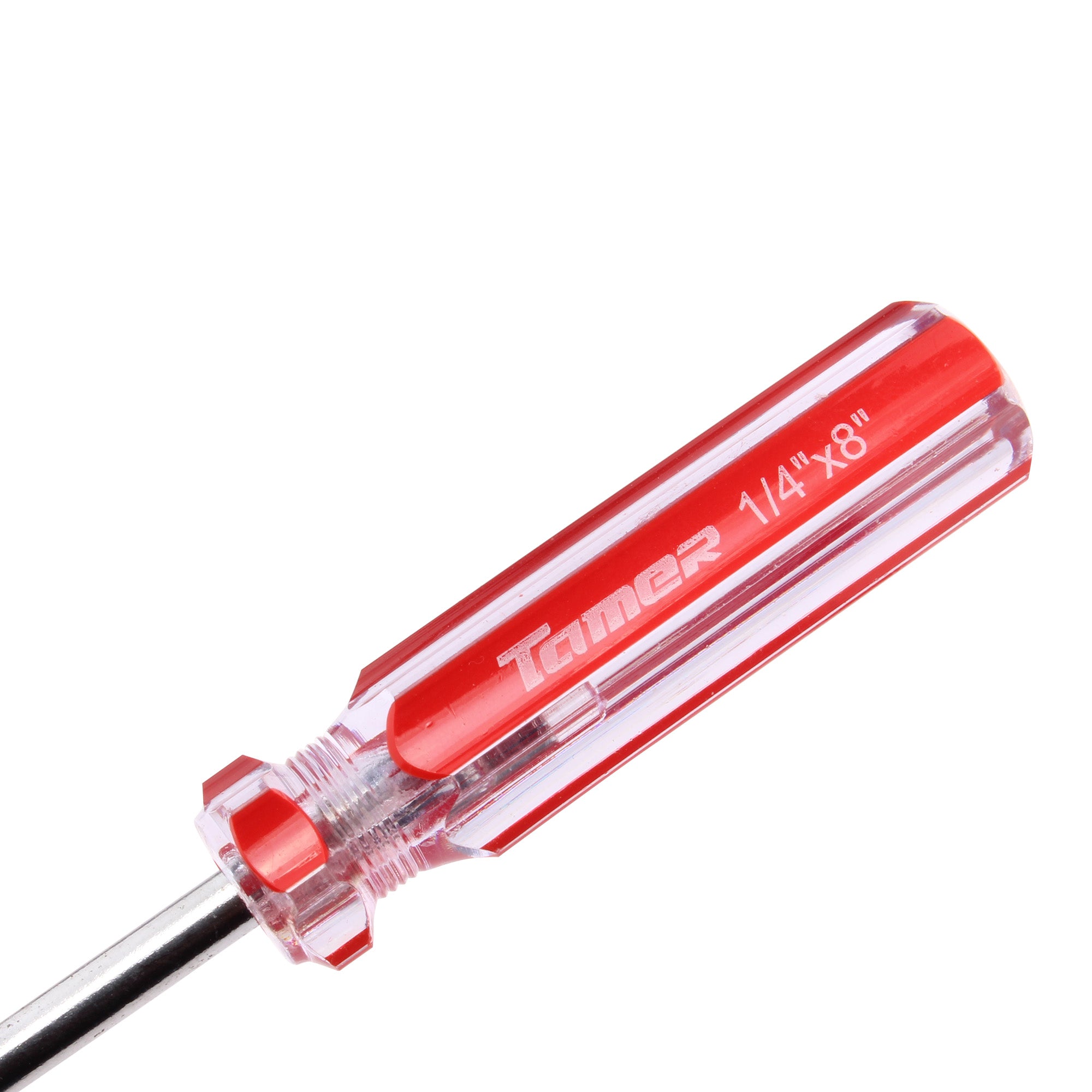 Desarmador cruz 1/4" x 8", barra acero cromado, mango PVC