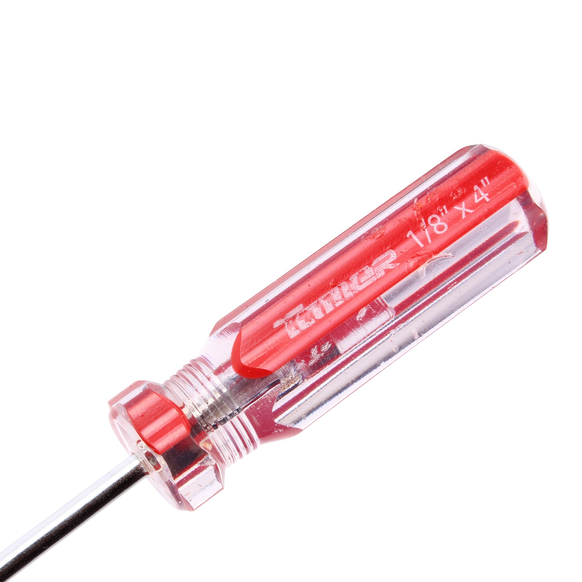 Desarmador cruz 1/8" x 4", barra acero cromado, mango PVC