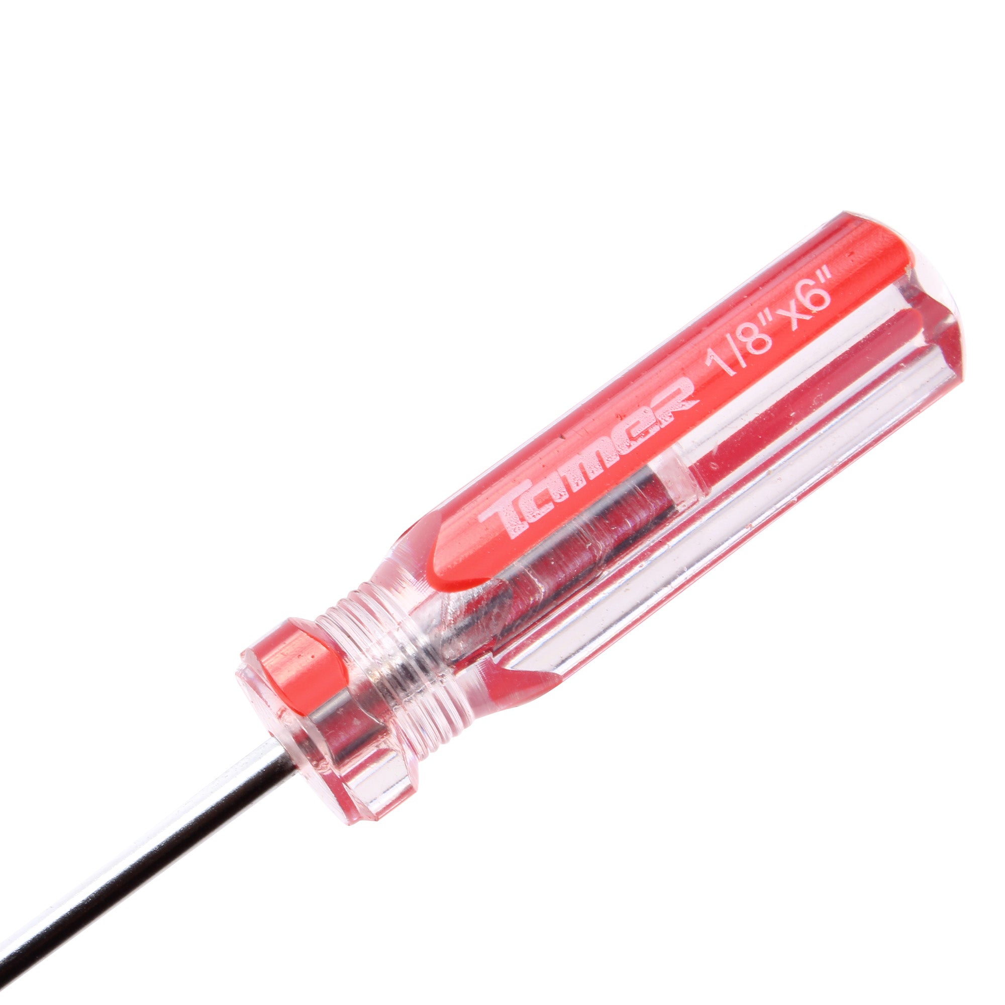Desarmador cruz 1/8" x 6", barra acero cromado, mango PVC