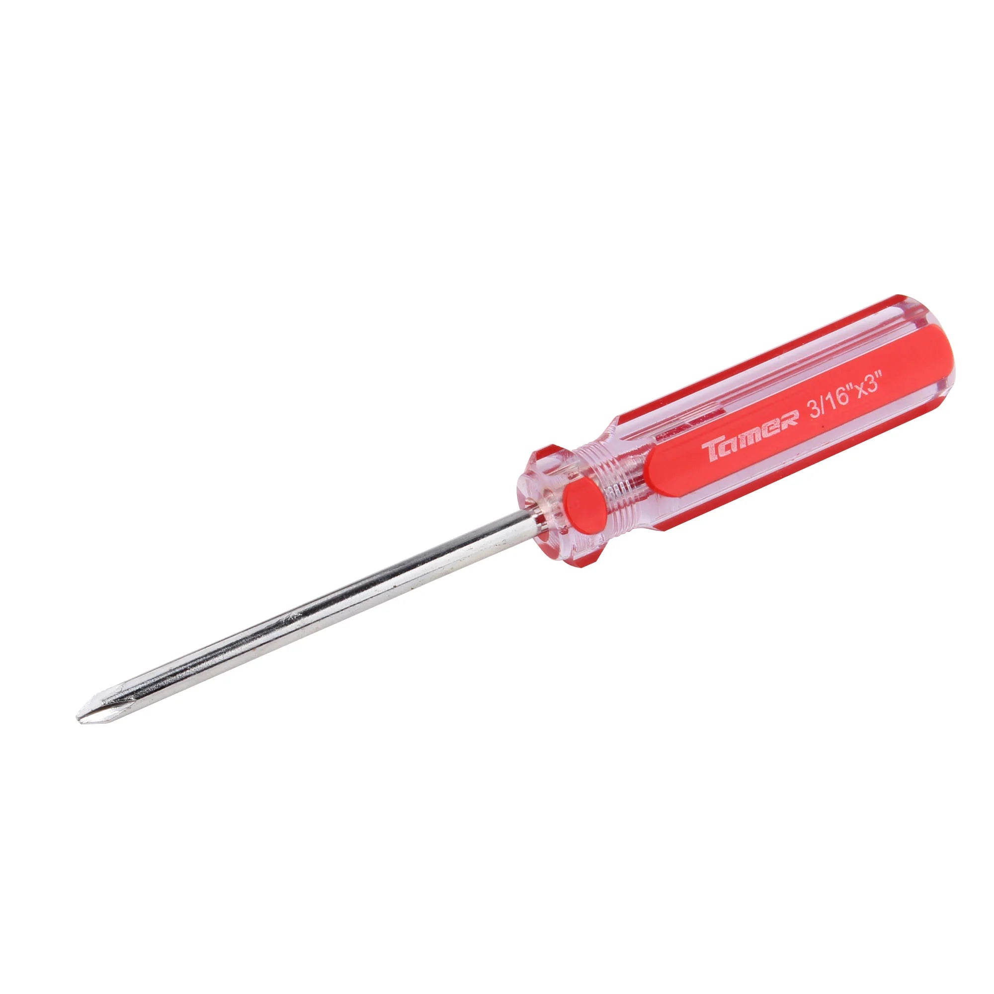 Desarmador cruz 3/16"x 3", barra acero cromado, mango PVC