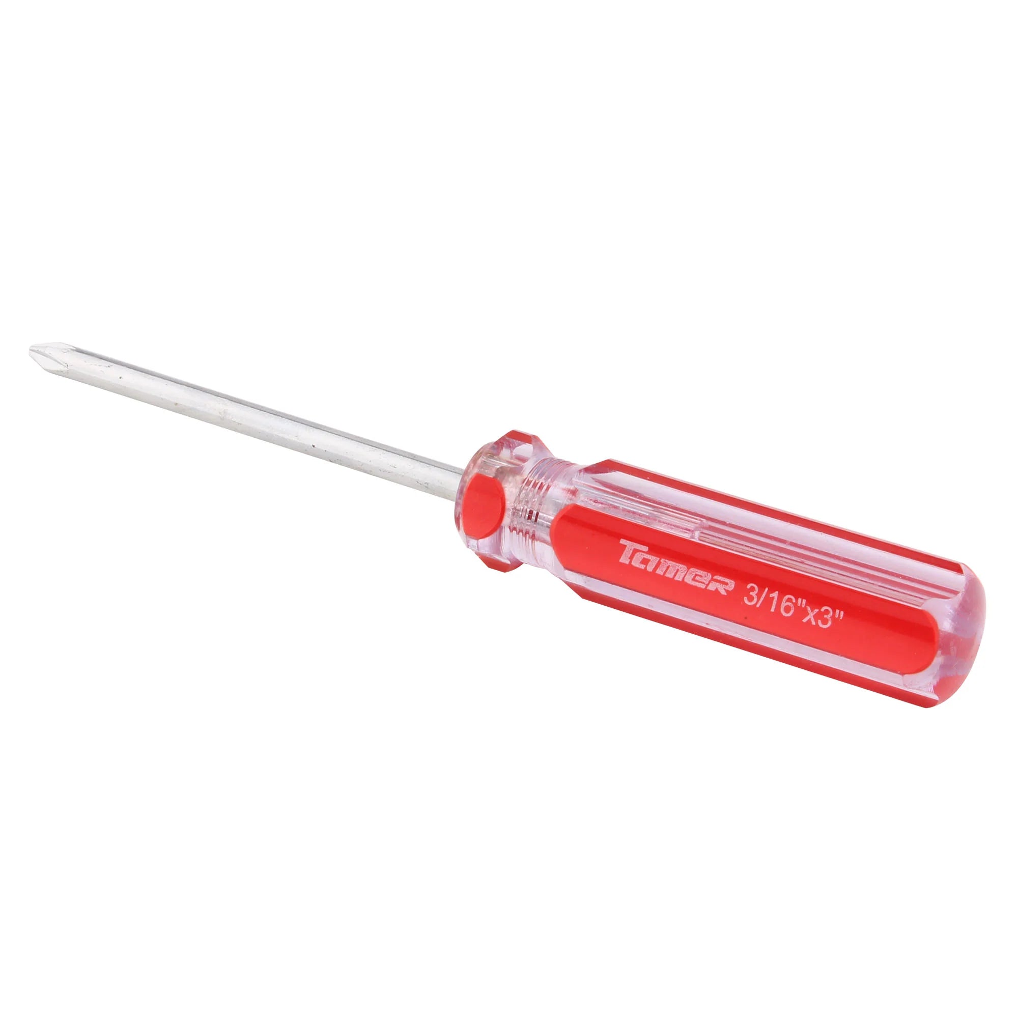 Desarmador cruz 3/16"x 3", barra acero cromado, mango PVC