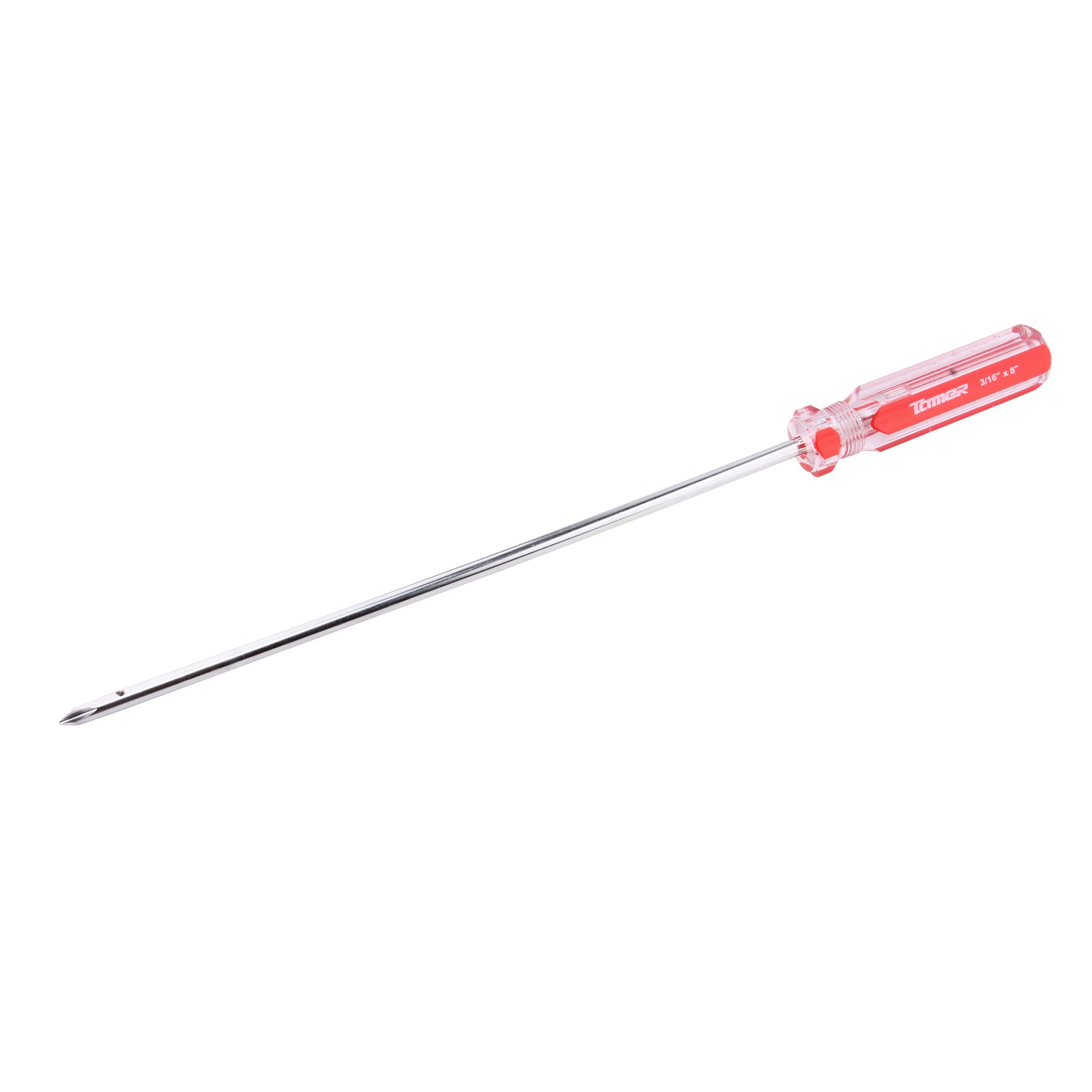 Desarmador cruz 3/16"x 8", barra acero cromado, mango PVC