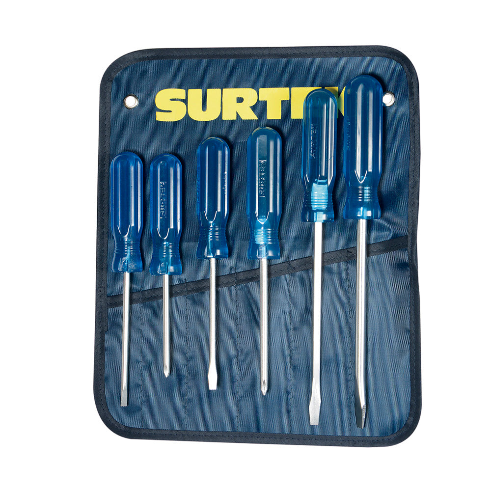 Surtek - Juego de 6 destornilladores azules combinado