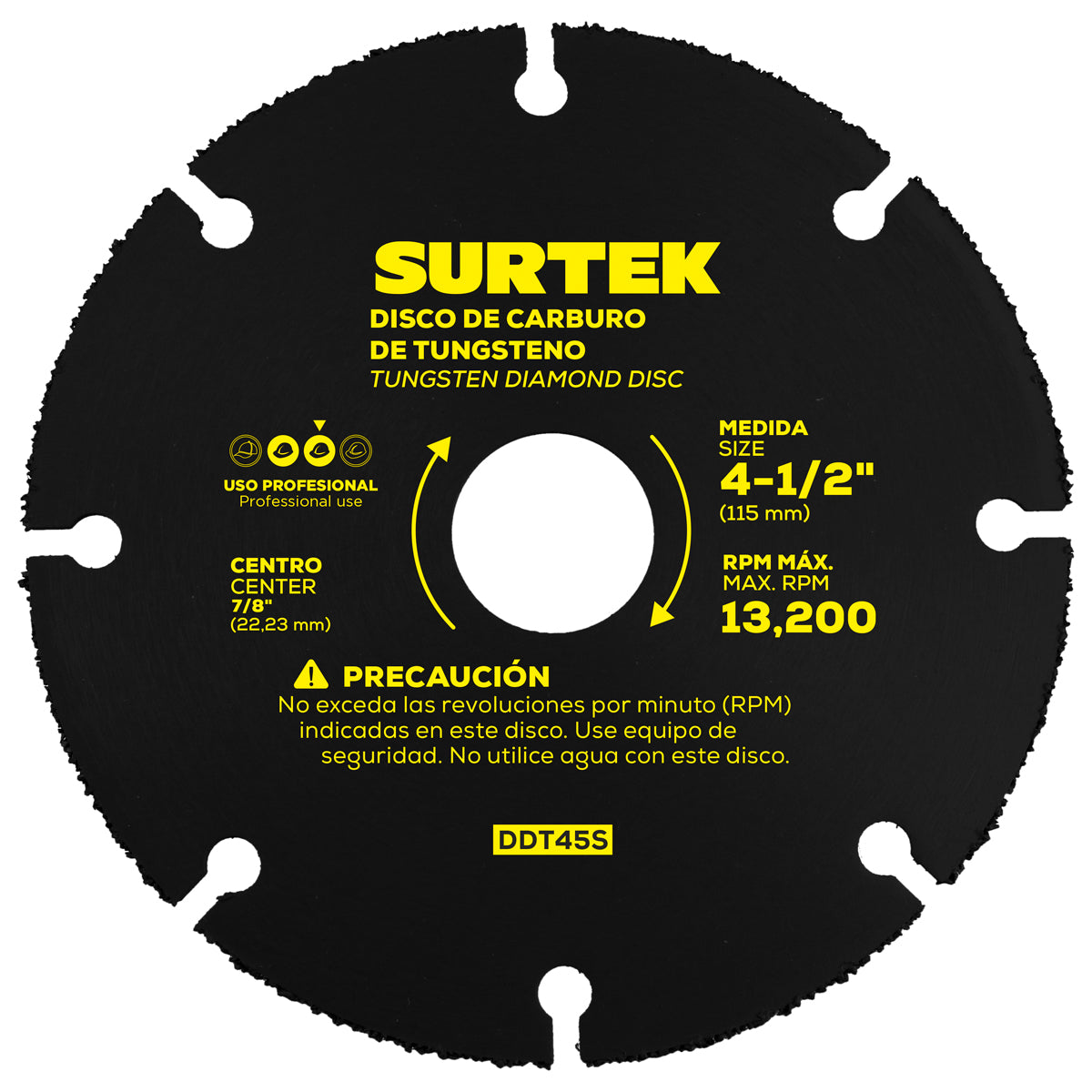Surtek - Disco diaman pta tungs 4-1/2 in