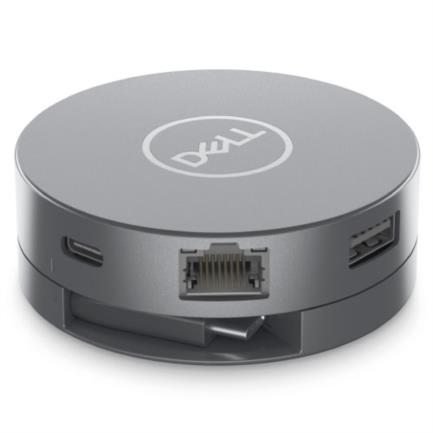 DELL - Adaptador Dell 6 en 1 USB-C USB/HDMI/DP/RJ45 8W Color Plata