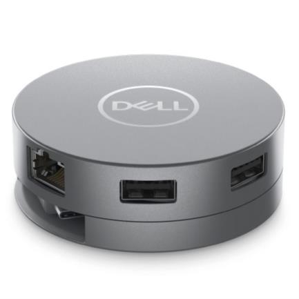 DELL - Adaptador Dell 6 en 1 USB-C USB/HDMI/DP/RJ45 8W Color Plata